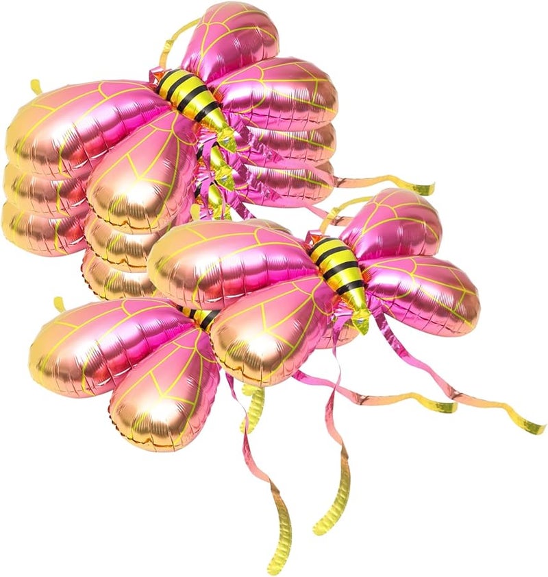 أجنحة نحل على شكل بالونات ألومنيوم وردي برتقالي ديكور حفلة دعامة تصوير كوسبلاي - Image 1